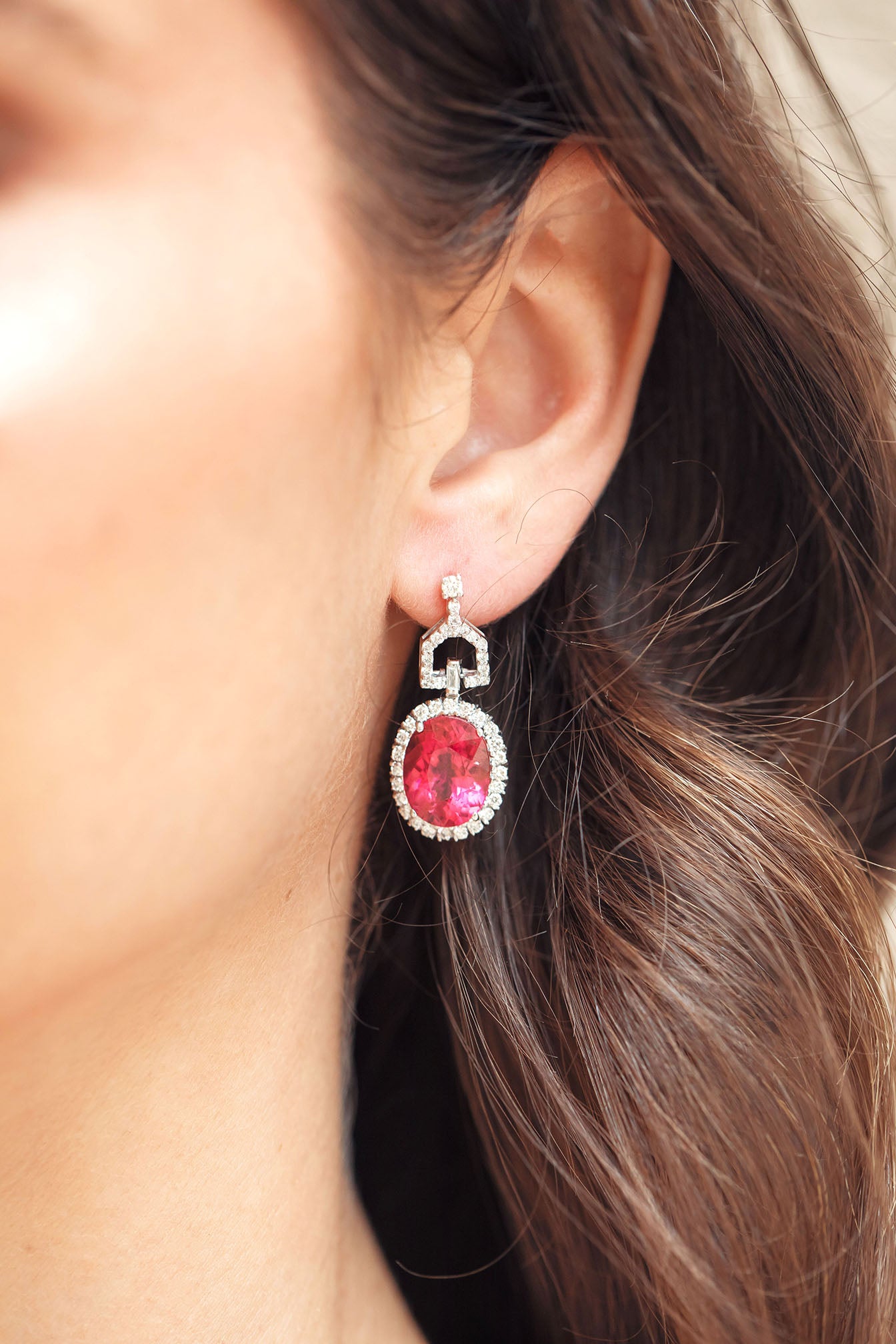 Aura Tourmaline and Diamond Earrings