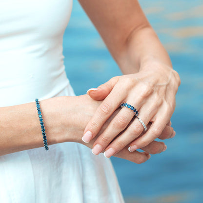 BLUE SAPPHIRE 3/4 ETERNITY BAND