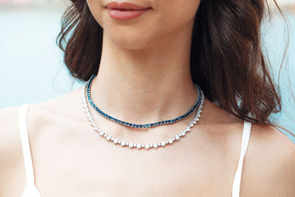 Blue Sapphire Tennis Necklace