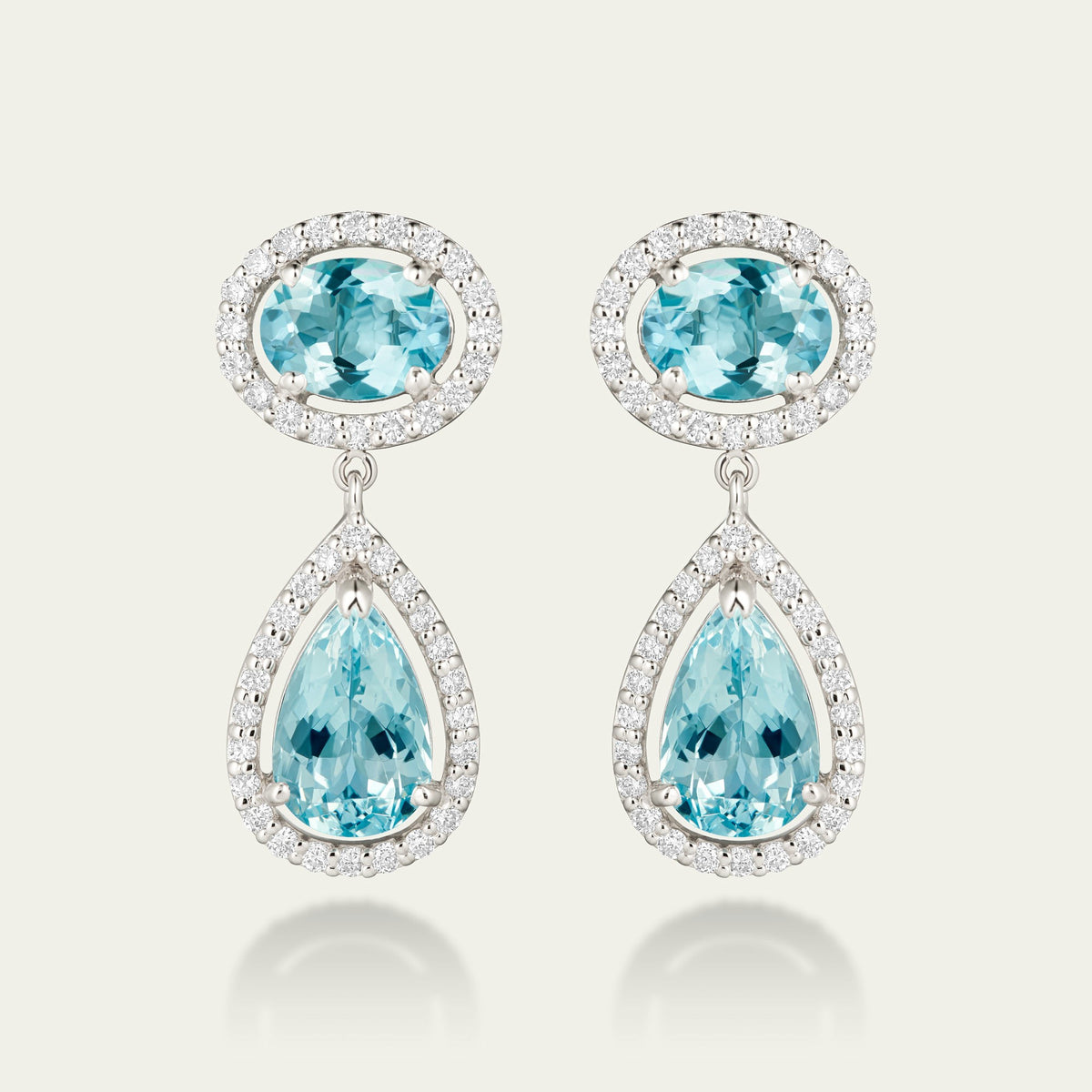 Primrose Bloom Aquamarine Drop Earrings