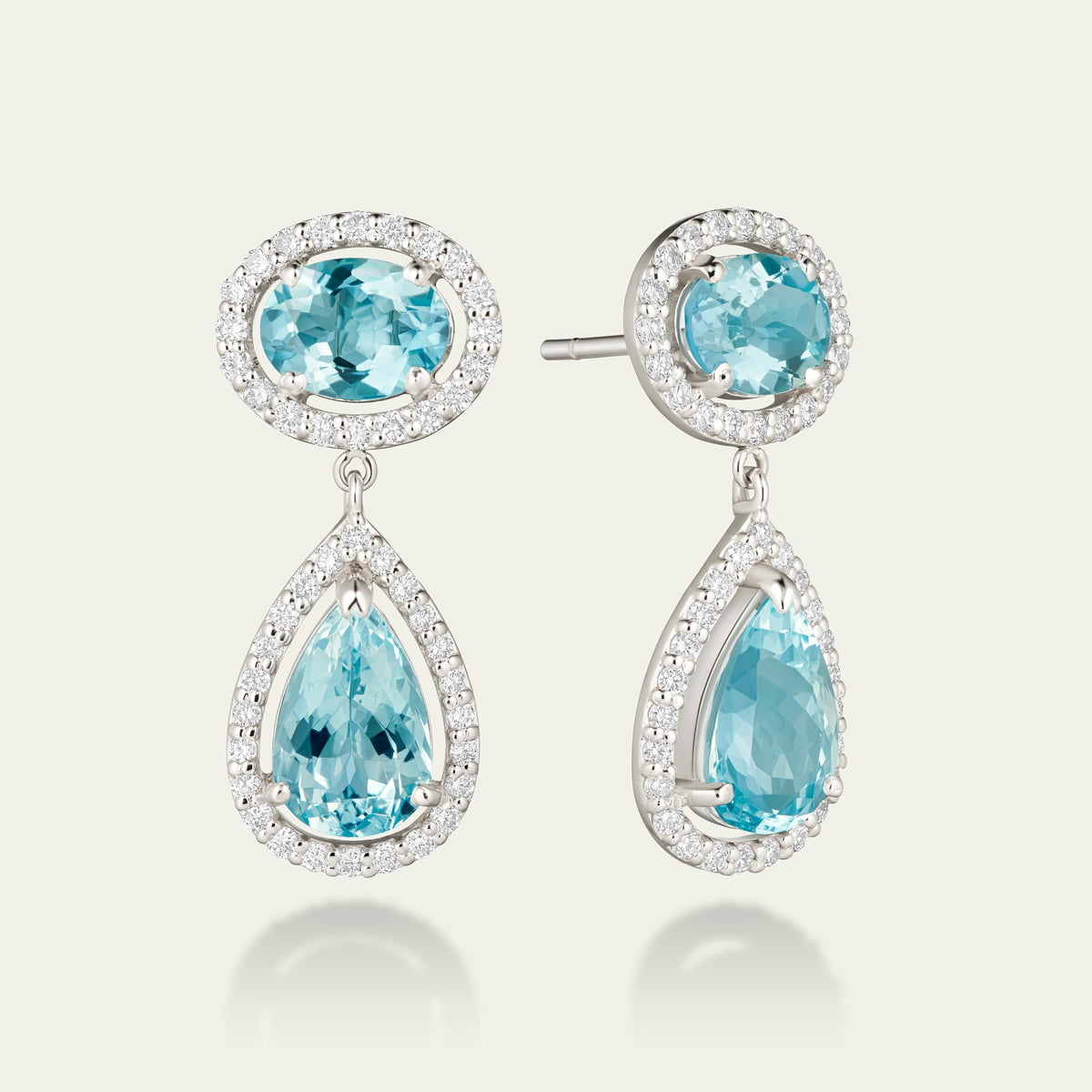 Primrose Bloom Aquamarine Drop Earrings