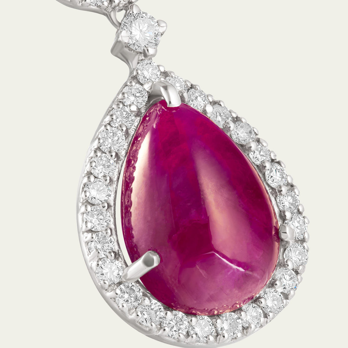 Ruby Silk Cabochon Drop Earrings