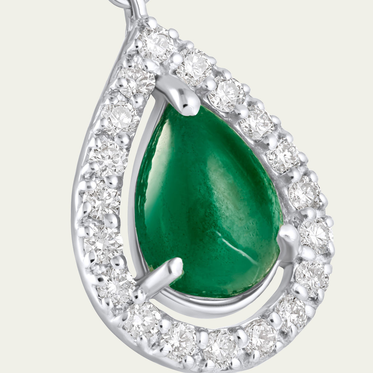 Emerald Silk Cabochon Drop Earrings