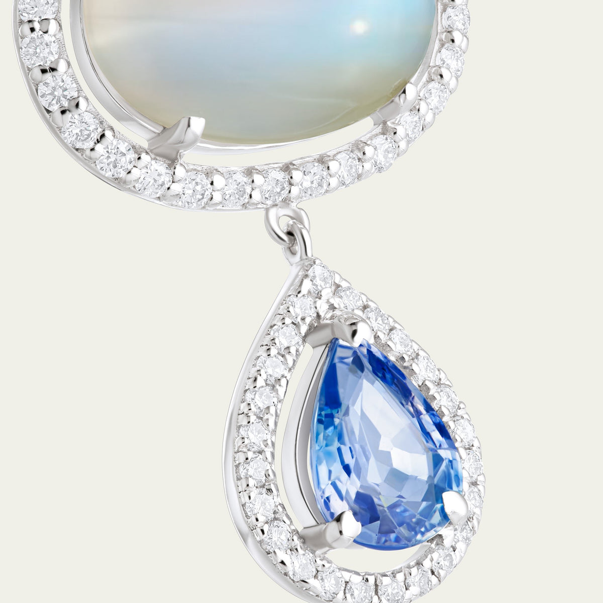Sapphire Moon Drop Earrings