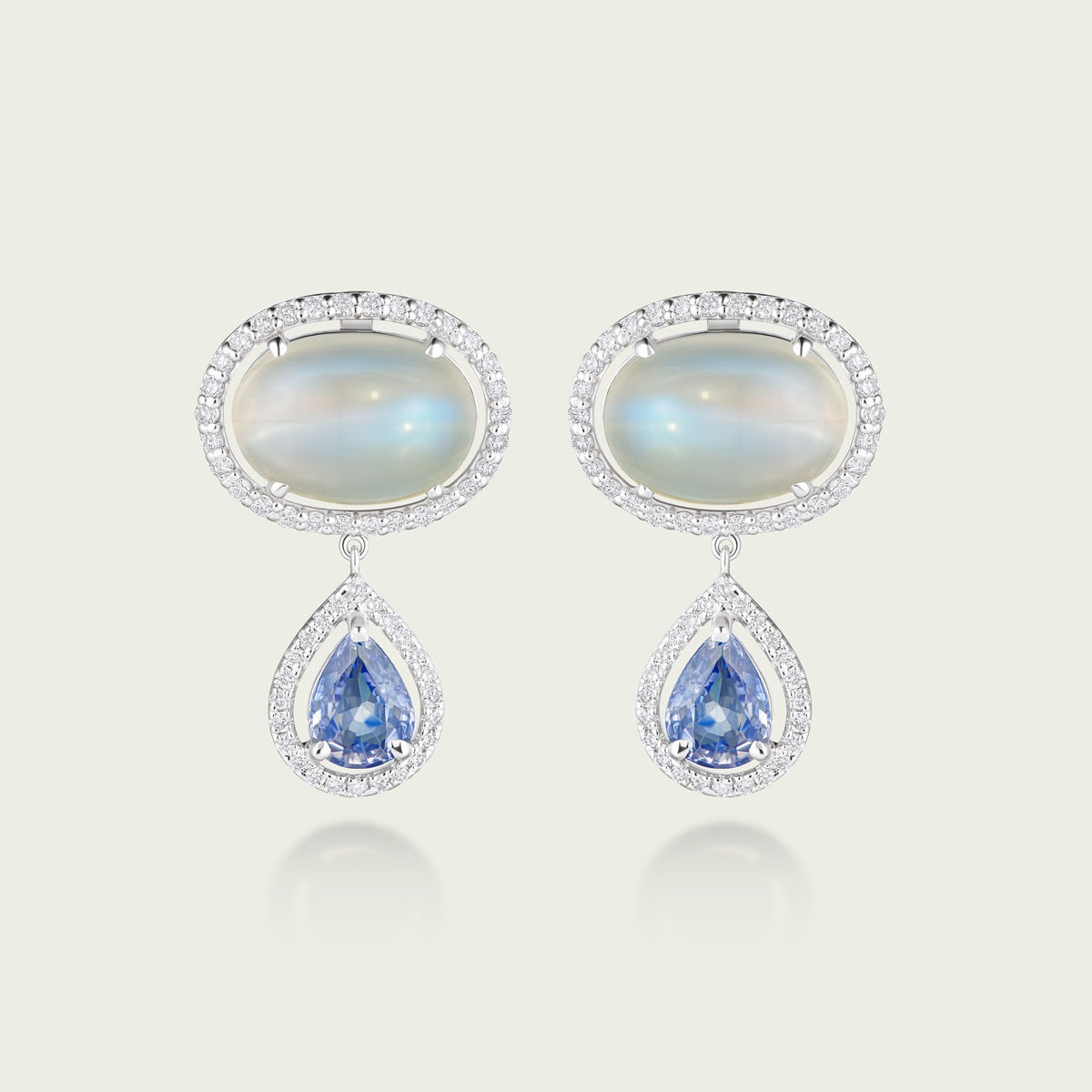 Sapphire Moon Drop Earrings