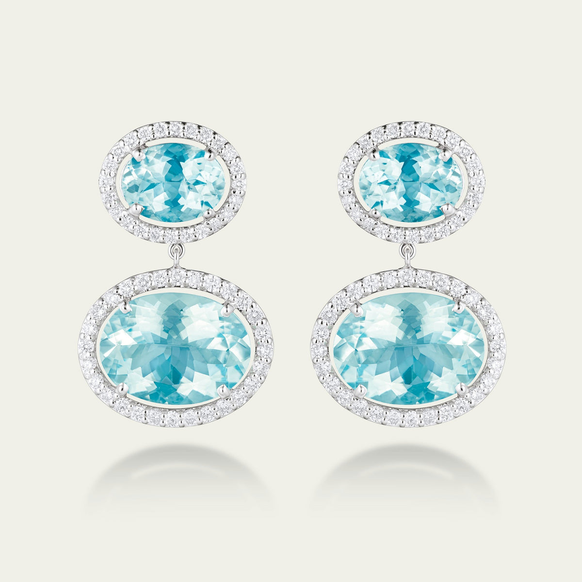 Primrose Hill Aquamarine and Diamond Drop Earrings