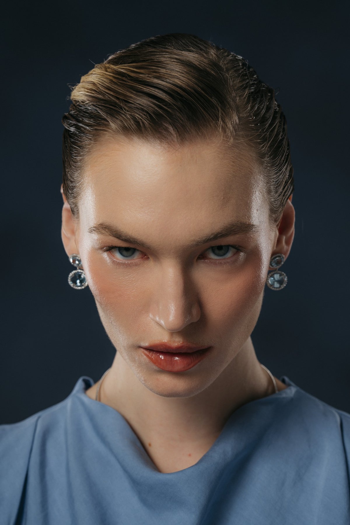 Primrose Hill Aquamarine and Diamond Drop Earrings