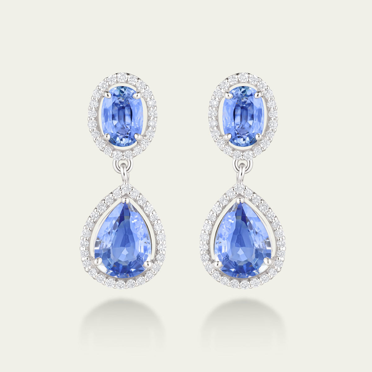 Blue Hour Oval Sapphire Drop Earrings