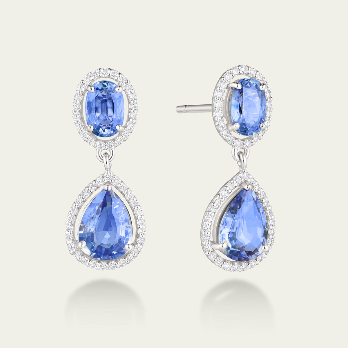 Blue Hour Oval Sapphire Drop Earrings