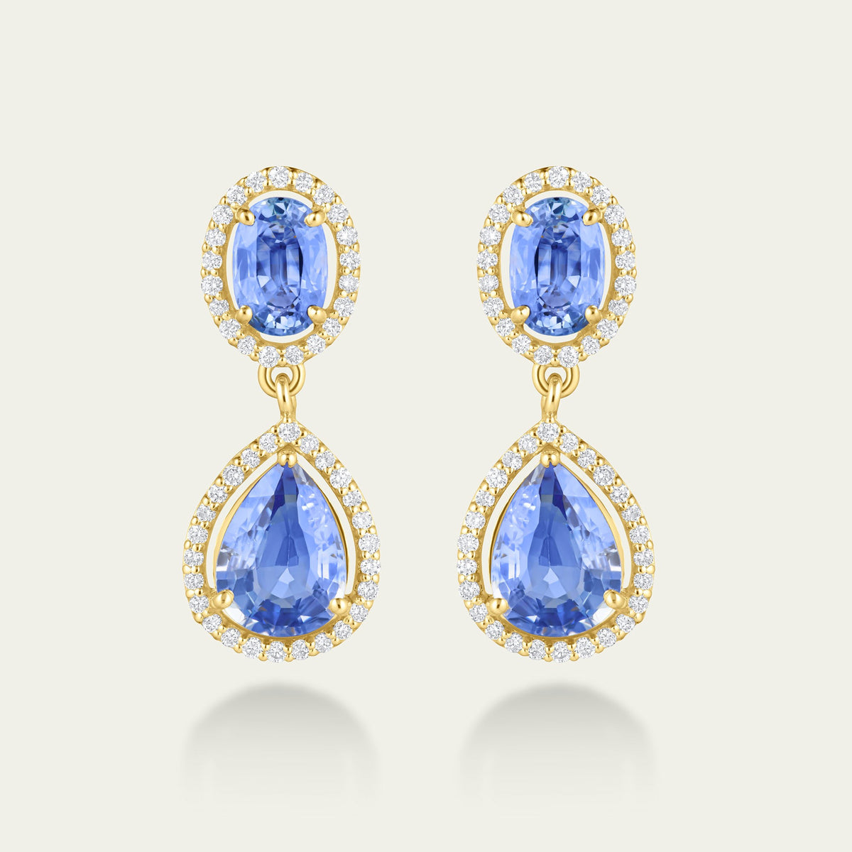 Blue Hour Oval Sapphire Drop Earrings
