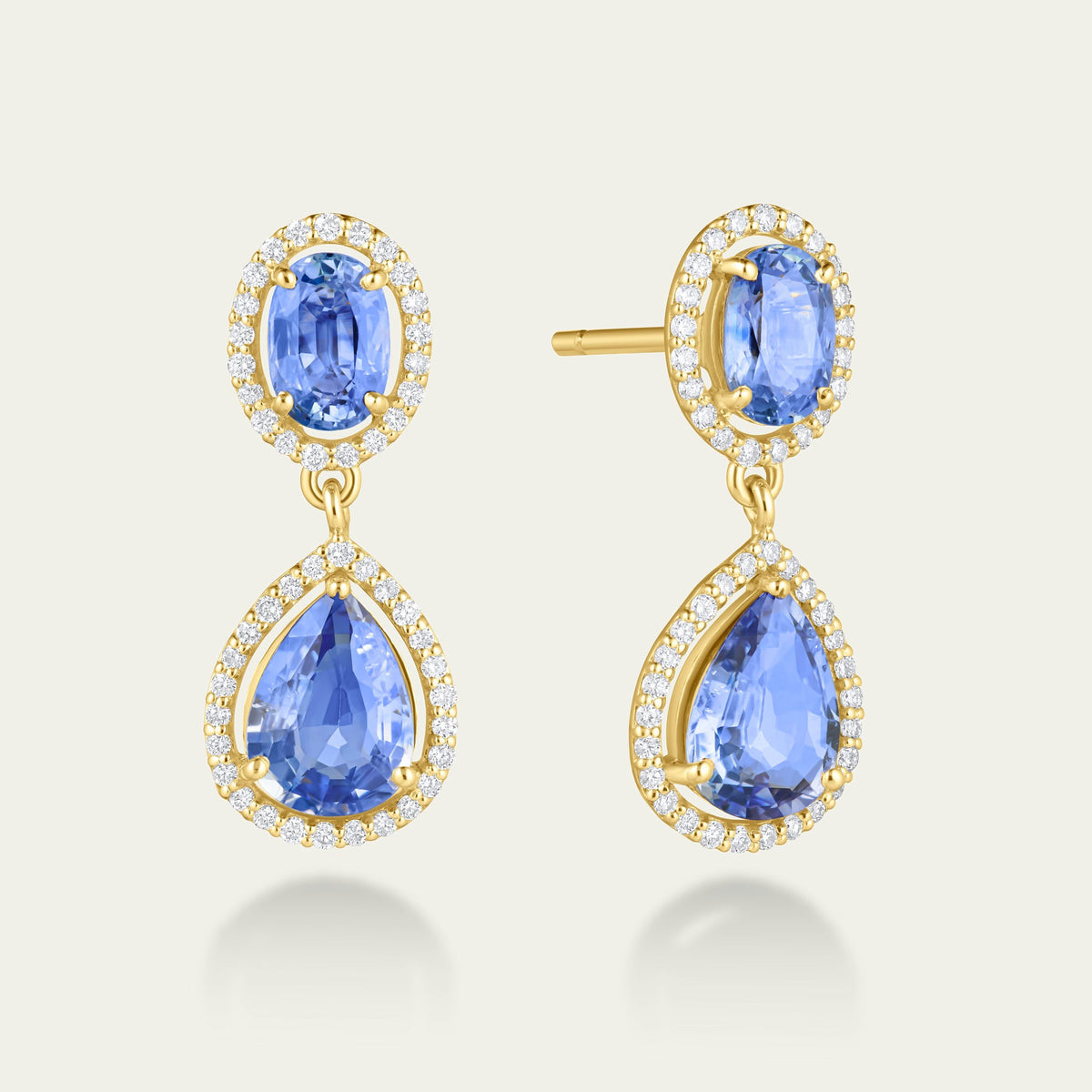 Blue Hour Oval Sapphire Drop Earrings