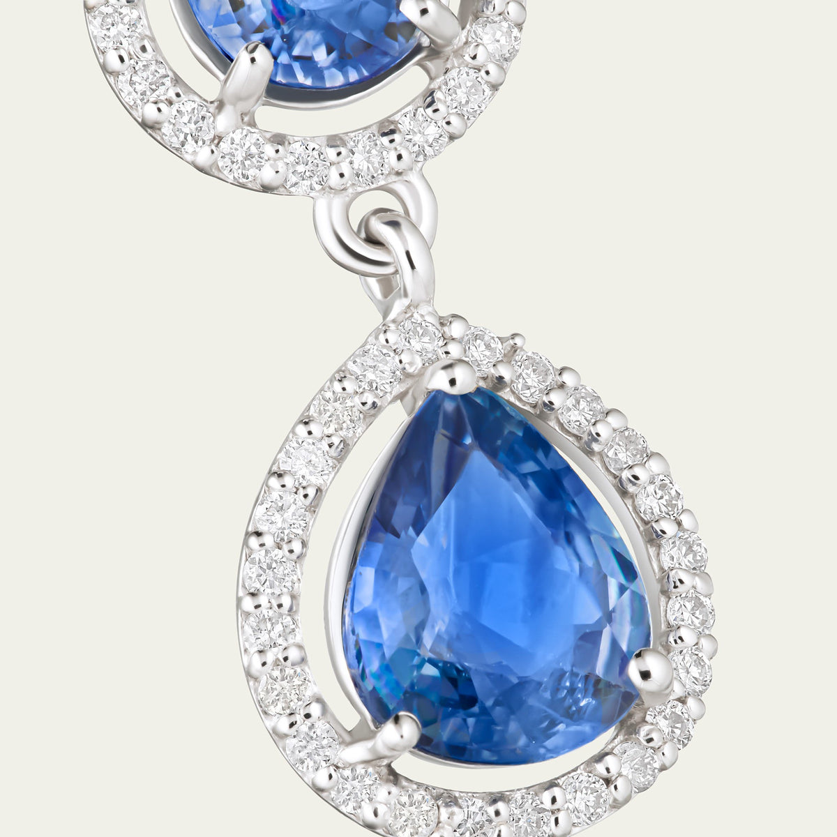 Blue Hour Round Sapphire Drop Earrings
