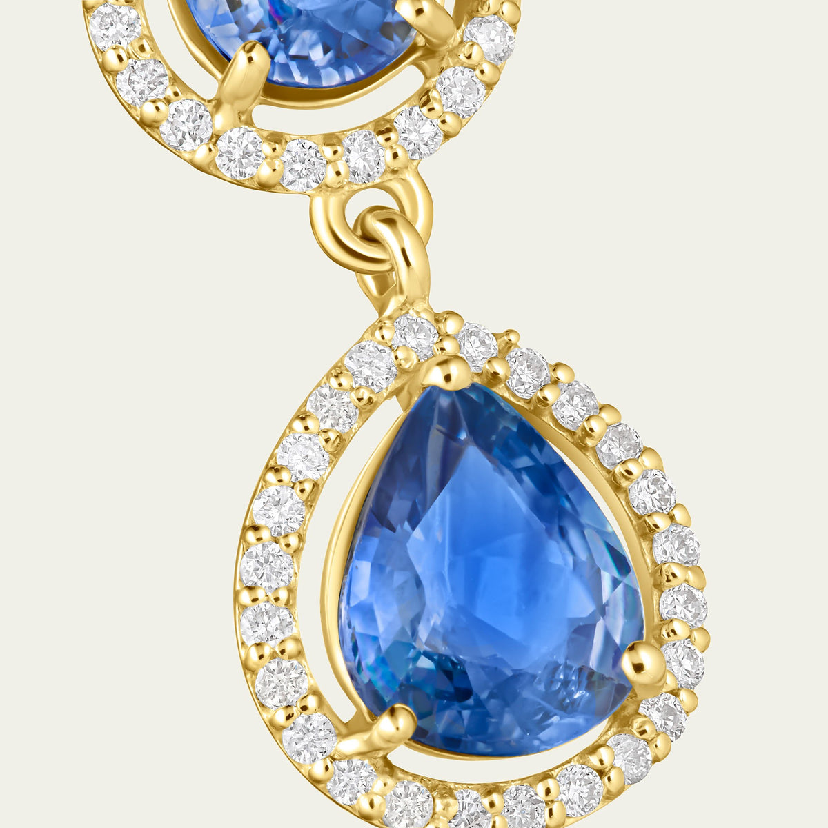 Blue Hour Round Sapphire Drop Earrings