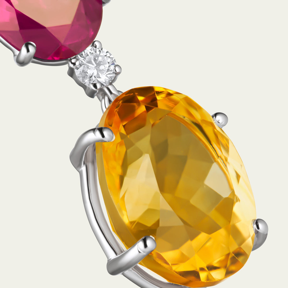 Saffron & Rose Oval Drop Earrings