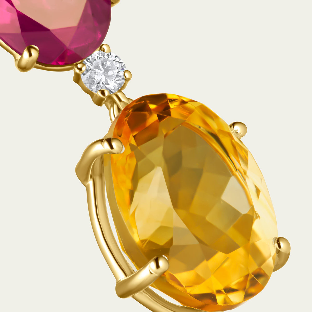 Saffron & Rose Oval Drop Earrings