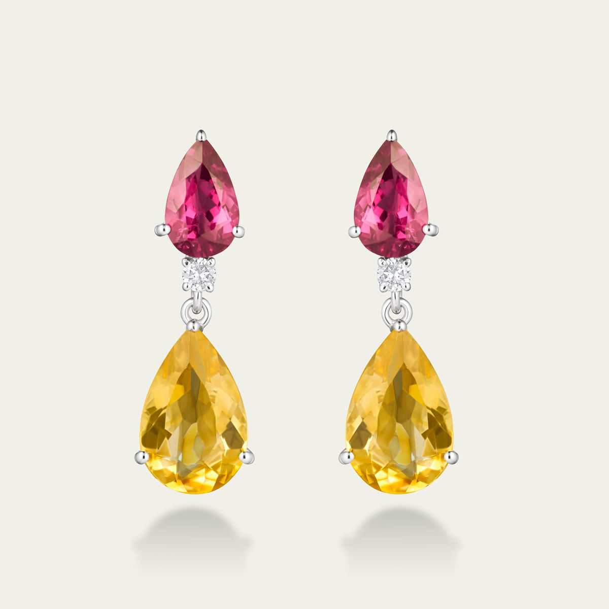 Saffron & Rose Pear Drop Earrings