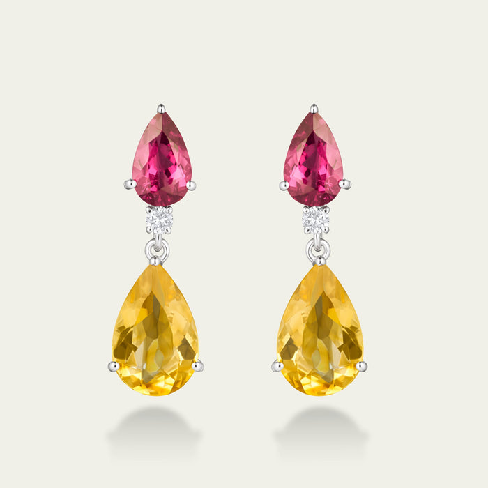 Saffron & Rose Pear Drop Earrings