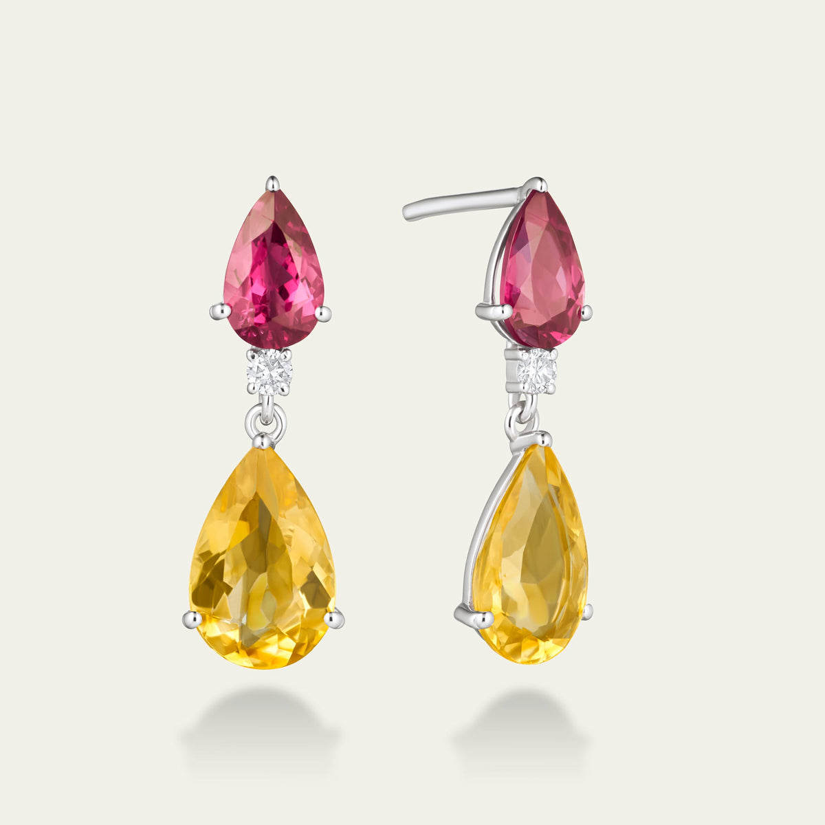 Saffron & Rose Pear Drop Earrings