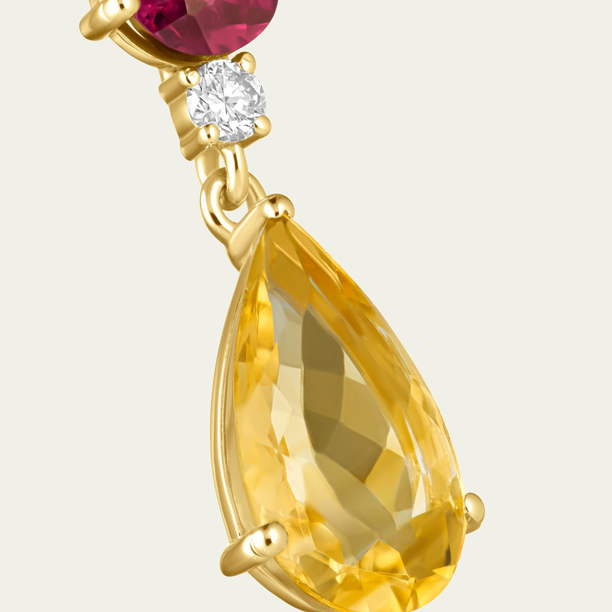 Saffron & Rose Pear Drop Earrings