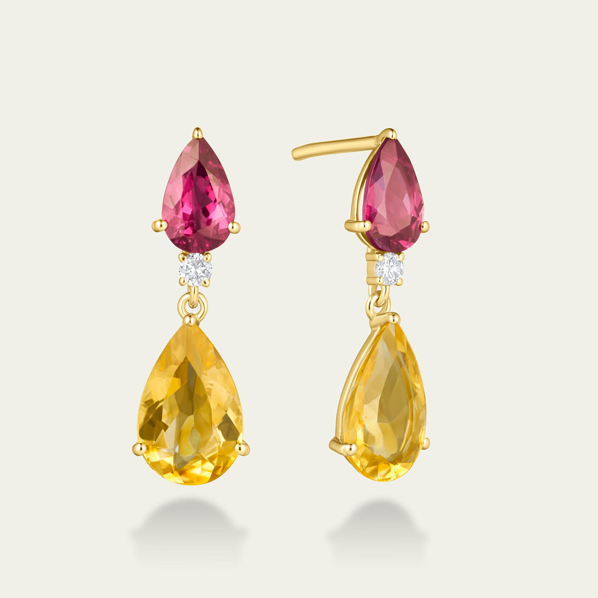 Saffron & Rose Pear Drop Earrings