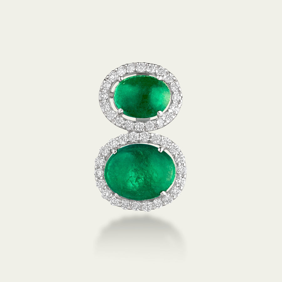 Emerald Silk Cabochon Pendant