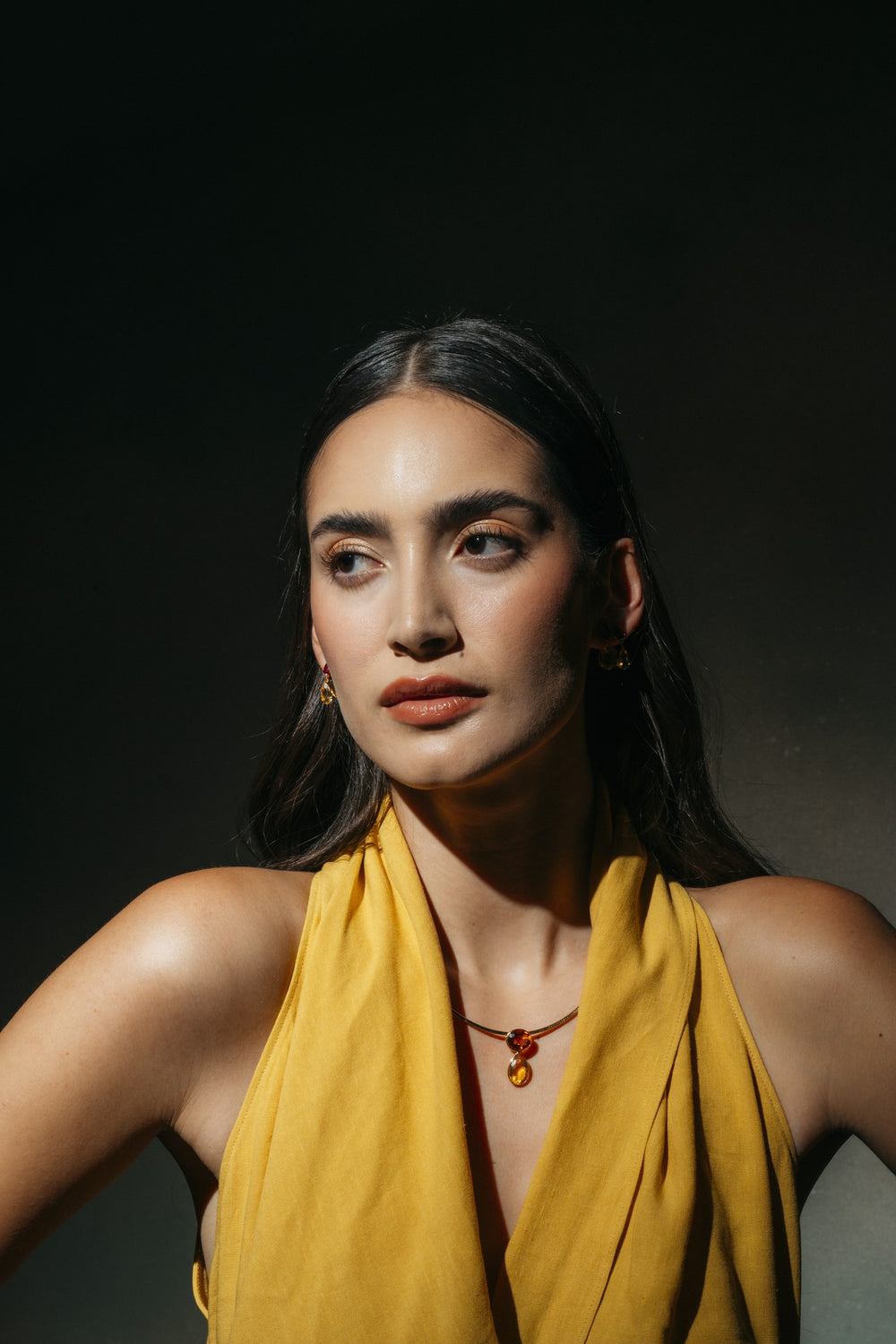 Golden Hour Pendant on the model