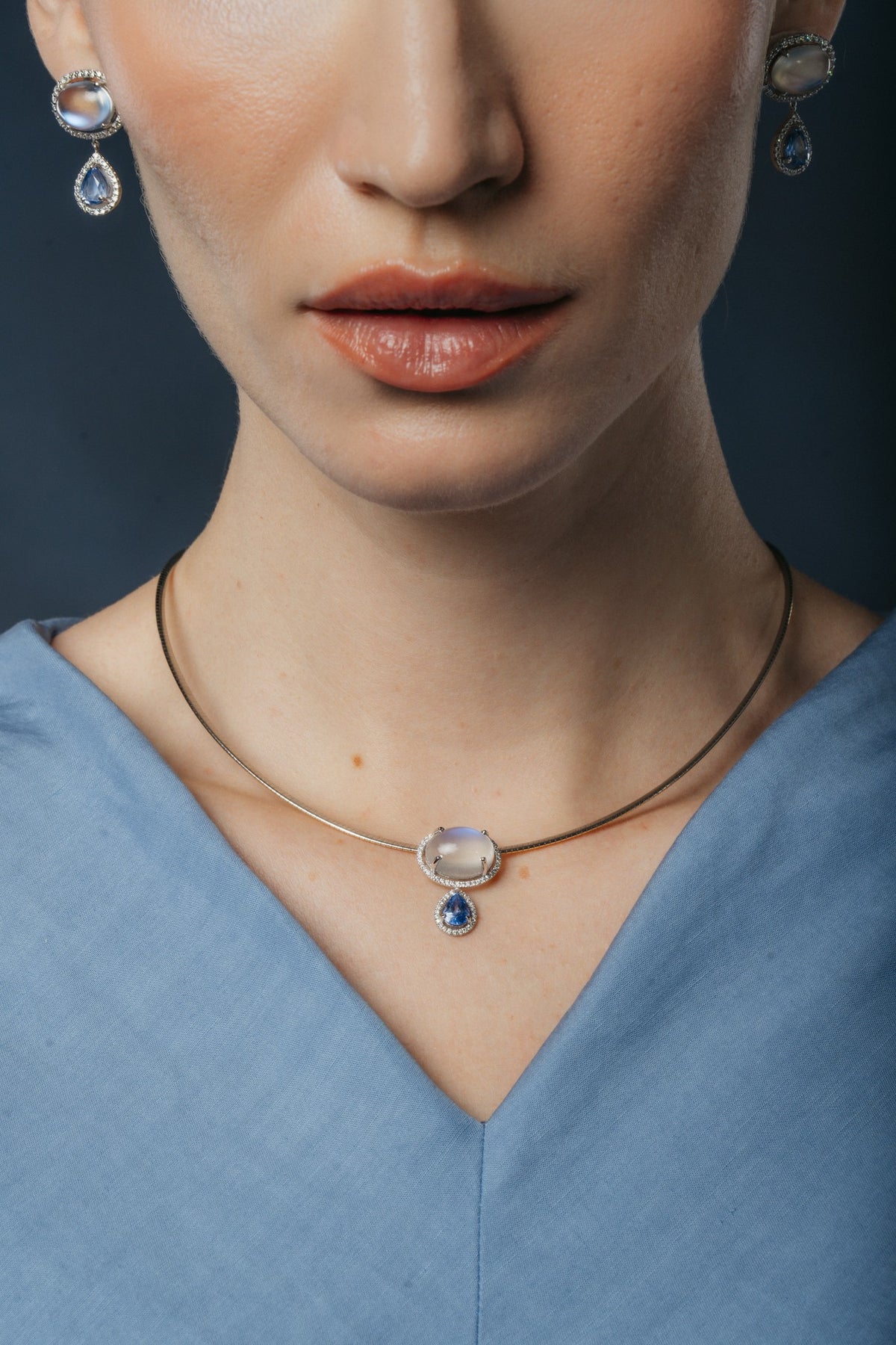 Sapphire Moon Pendant