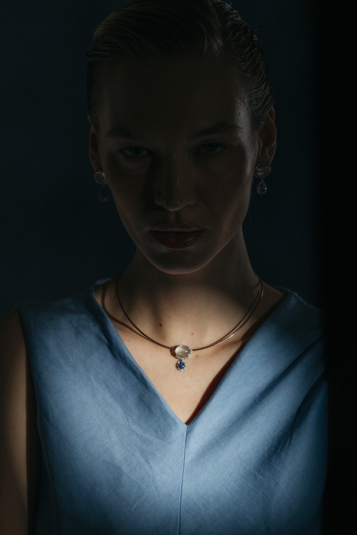 Sapphire Moon Pendant
