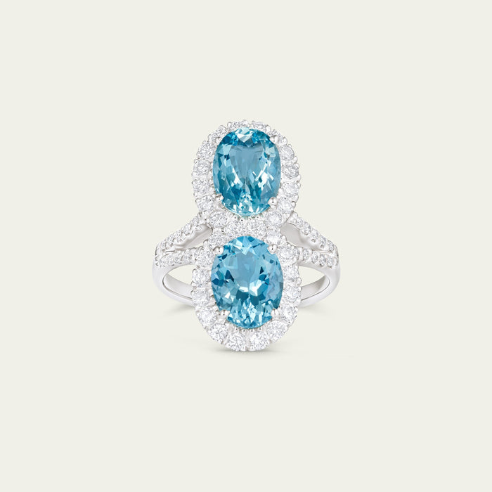 Twin Sky Aquamarine Ring