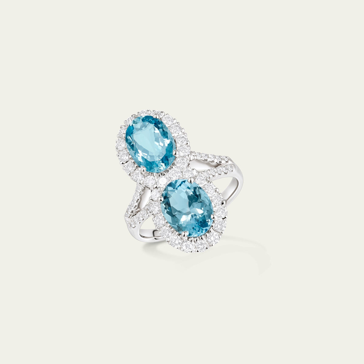 Twin Sky Aquamarine Ring