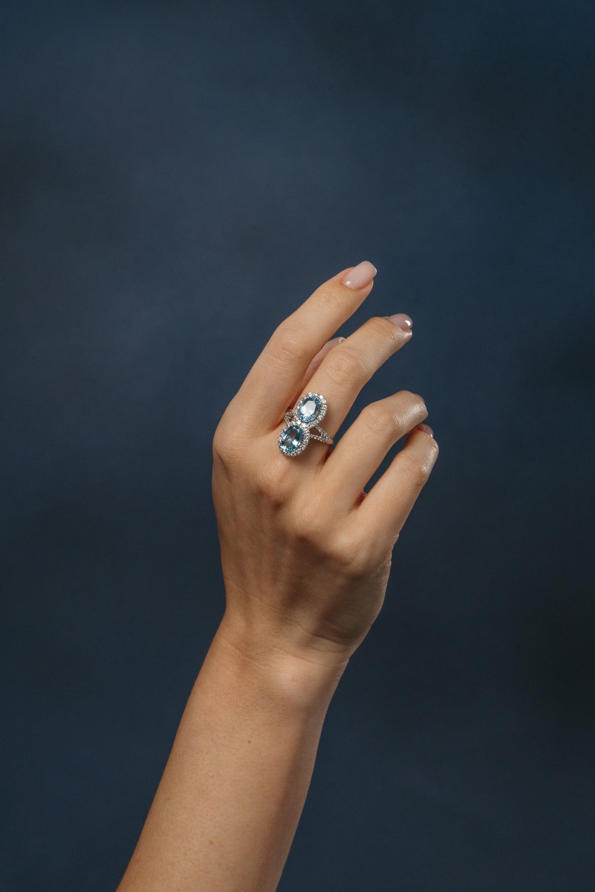 Twin Sky Aquamarine Ring
