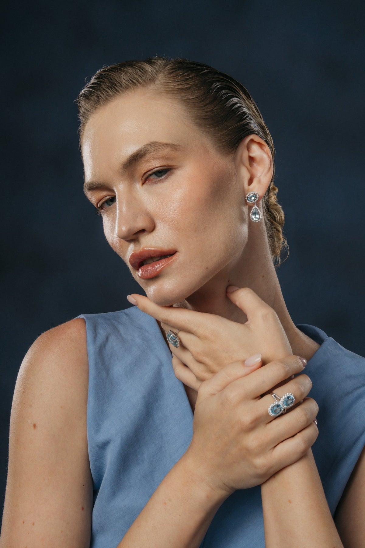 Twin Sky Aquamarine Ring