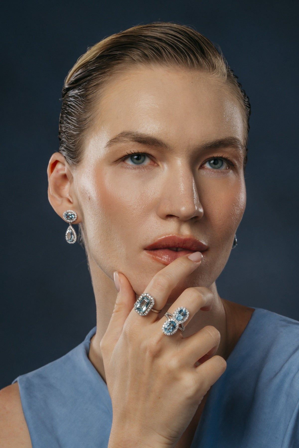 Twin Sky Aquamarine Ring