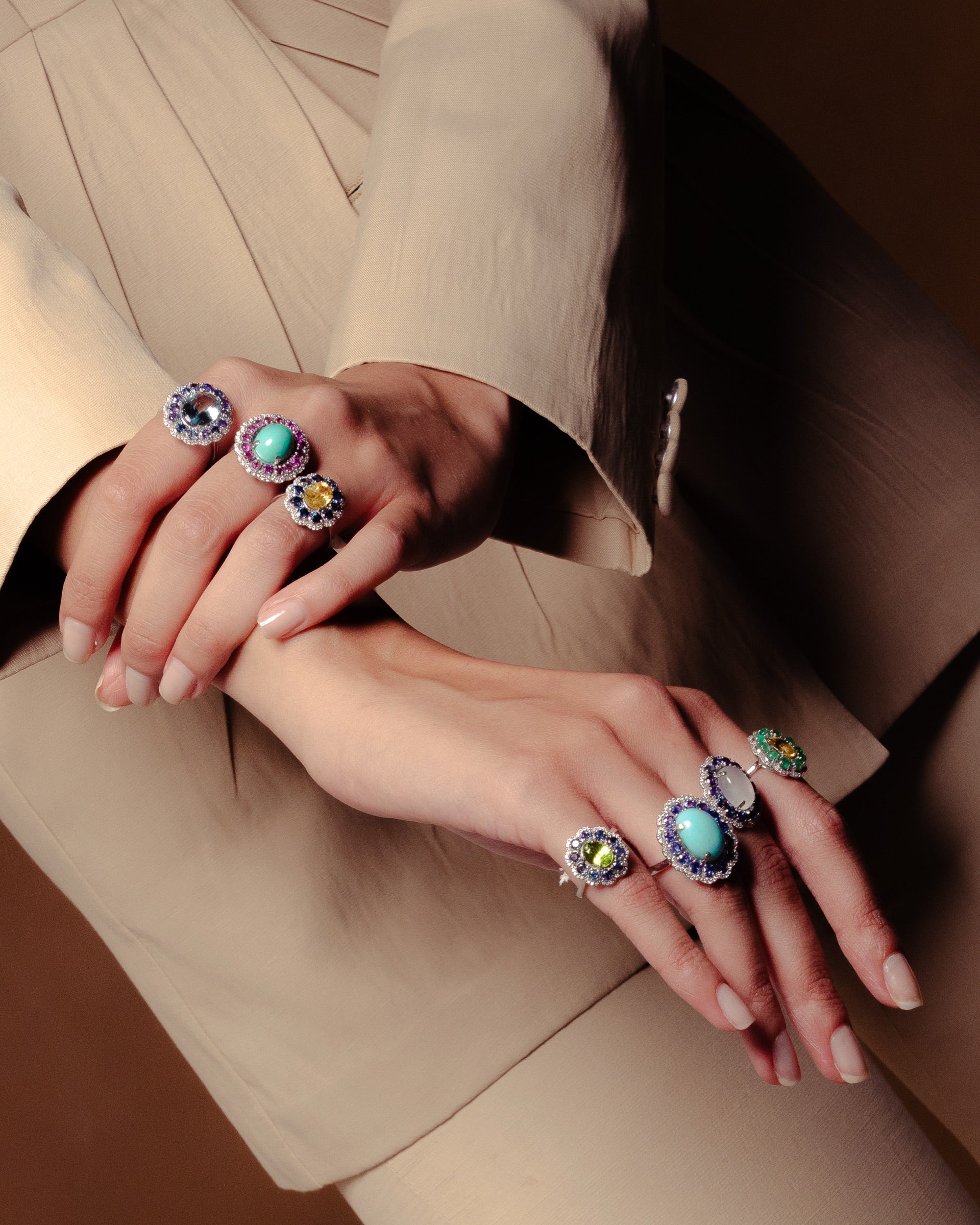 Marigold cocktail rings