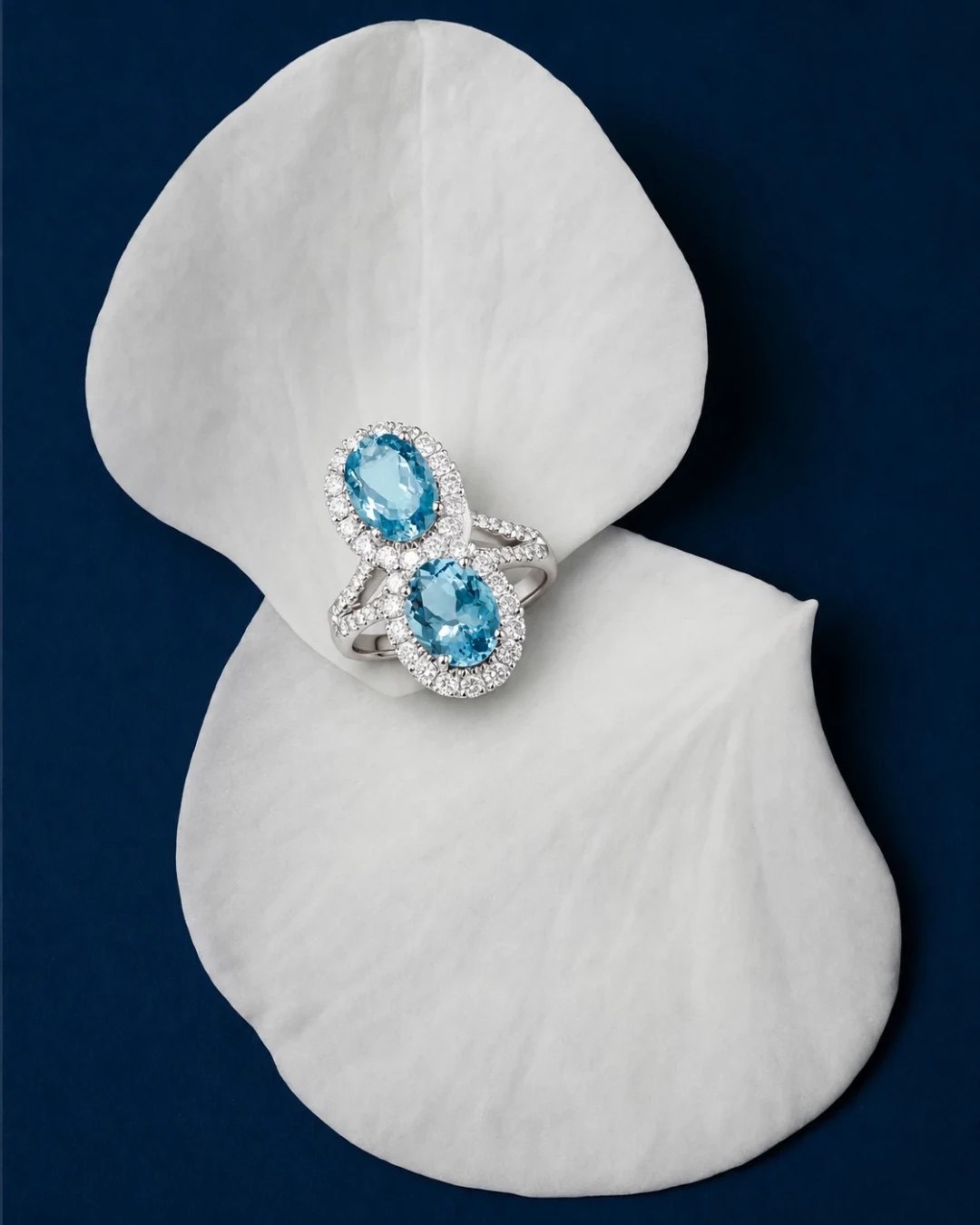 Twin Sky Aquamarine Ring